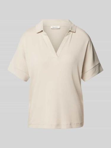 Marc O'Polo T-Shirt mit Umlegekragen und V-Ausschnitt in Beige, Größe ...
