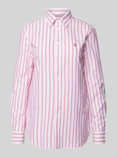 Polo Ralph Lauren Hemdbluse mit Streifenmuster in Rose, Größe XS