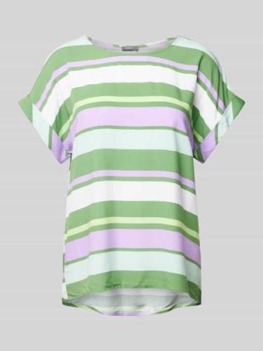 Montego T-Shirt mit Streifenmuster in Oliv, Größe 34