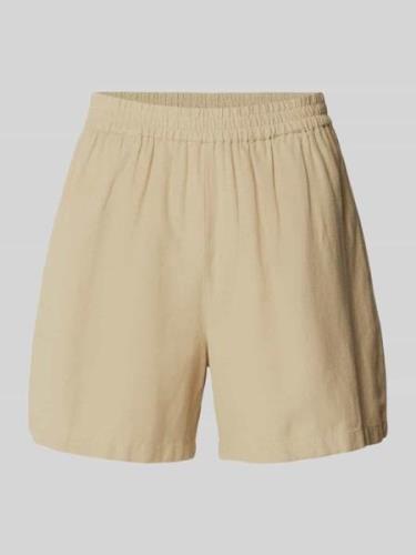 Pieces Shorts in unifarbenem Design Modell 'MILANO' in Beige, Größe S