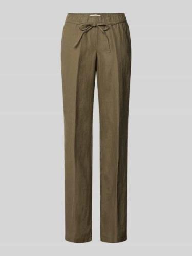 Brax Hose aus Leinen mit elastischem Bund Modell 'FARINA' in Khaki, Gr...