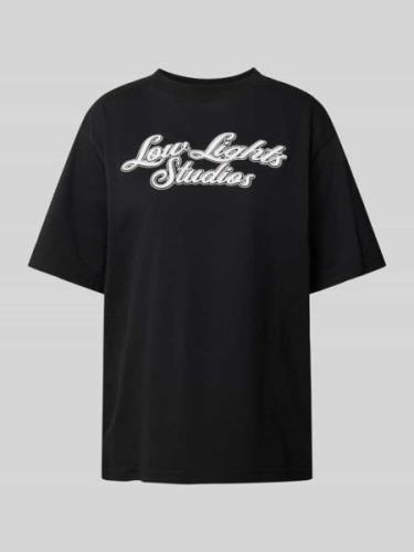 Low Lights Studios T-Shirt mit Label-Stitching Modell 'SHUTTER' in Bla...