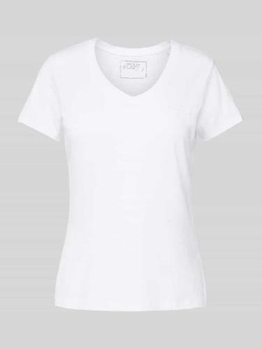 Guess T-Shirt mit Label-Stitching in Weiss, Größe XS