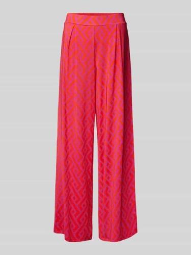 Milano Italy Wide Leg Stoffhose mit Bundfalten in Pink, Größe L