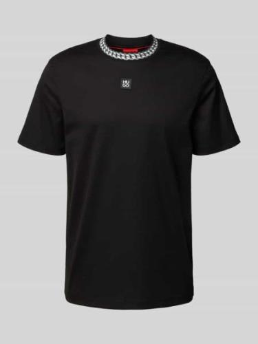 HUGO T-Shirt mit Motiv-Print Modell 'Deternal' in Black, Größe S