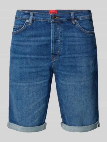 HUGO Tapered Fit Jeansshorts im 5-Pocket-Design Modell '634' in Jeansb...