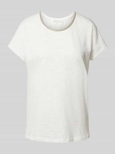 Christian Berg Woman T-Shirt mit Ziersteinbesatz in Offwhite, Größe 36