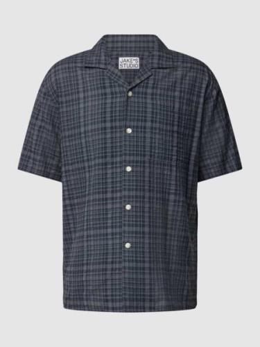 JAKE*S STUDIO MEN Regular Fit Freizeithemd mit Karomuster in Marine, G...