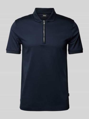 BOSS Slim Fit Poloshirt mit Label-Detail Modell 'Polston' in Marine, G...