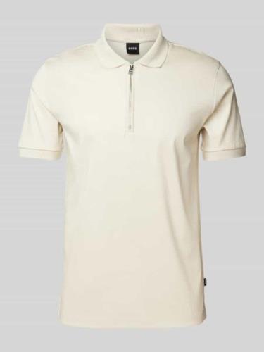 BOSS Slim Fit Poloshirt mit Label-Detail Modell 'Polston' in Offwhite,...