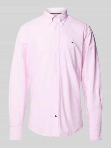 Tommy Hilfiger Regular Fit Business-Hemd mit Logo-Stitching in Rosa, G...
