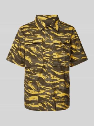 G-Star Raw Freizeithemd mit Allover-Muster in Gelb, Größe S