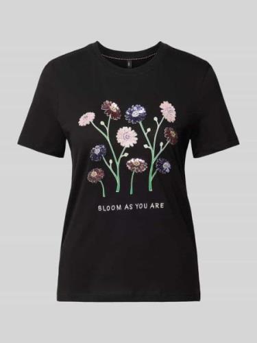 Only T-Shirt mit floralem Print in Black, Größe XS