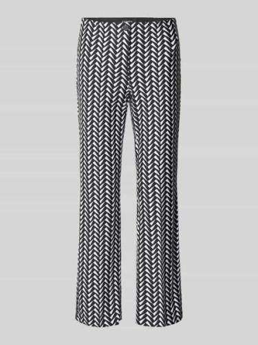 Cambio Hose mit Allover-Muster und elastischem Bund in Black, Größe 32
