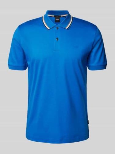 BOSS Slim Fit Poloshirt mit kurzer Knopfleiste in Hellblau, Größe S