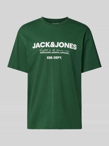 Jack & Jones T-Shirt mit Label-Print Modell 'GALE' in Dunkelgruen, Grö...