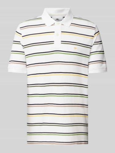 Fynch-Hatton Regular Fit Poloshirt mit Streifenmuster in Weiss, Größe ...