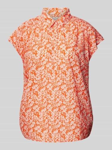Marc O'Polo Bluse mit floralem Muster in Orange, Größe 36