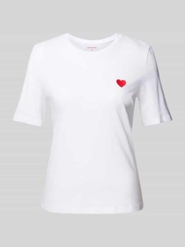 Montego T-Shirt mit Motiv-Stitching in Weiss, Größe XS
