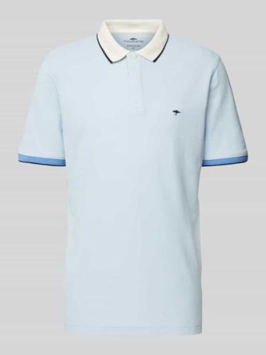 Fynch-Hatton Regular Fit Poloshirt mit Kontrastbesatz in Hellblau Mela...