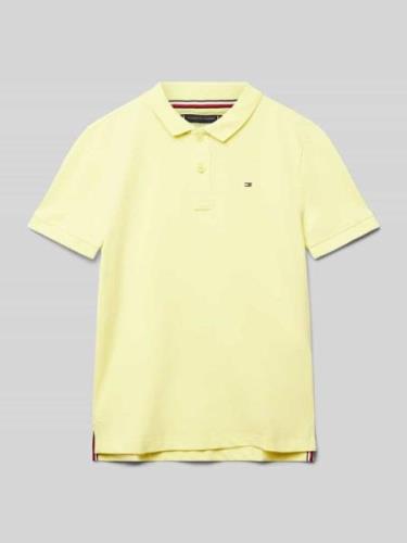 Tommy Hilfiger Teens Poloshirt mit Logo-Stitching in Hellgelb, Größe 1...