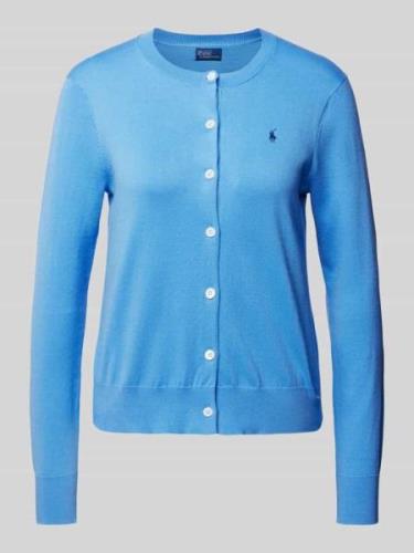 Polo Ralph Lauren Strickjacke mit Label-Stitching in Blau, Größe XS