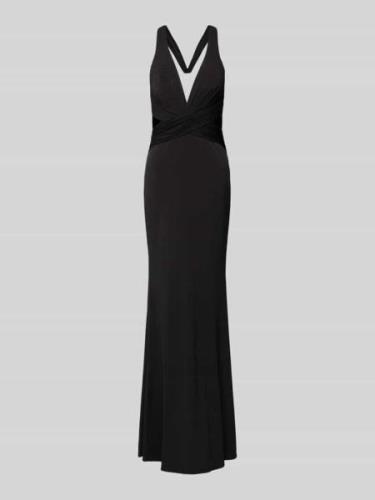 Unique Abendkleid mit rückseitig gekreuzten Trägern in Black, Größe 38