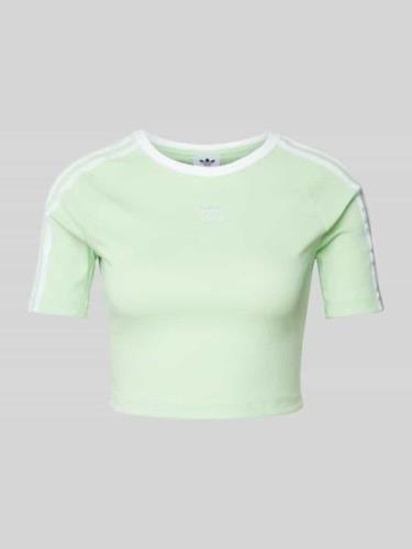adidas Originals Cropped T-Shirt mit Kontraststreifen in Mint, Größe X...