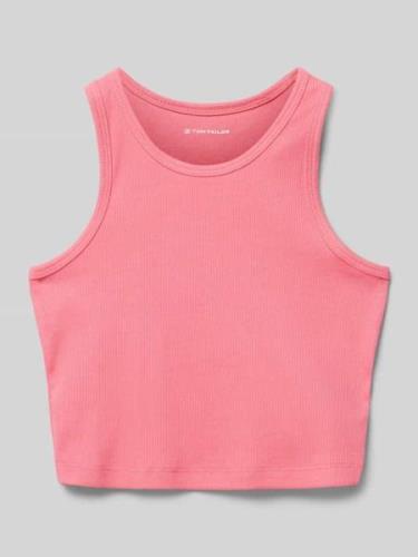 Tom Tailor Cropped Top mit Rundhalsausschnitt in Pink, Größe 152