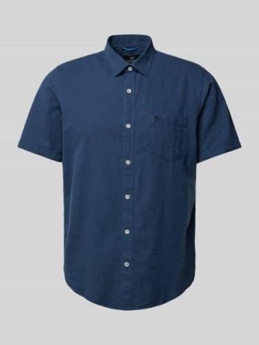Lerros Freizeithemd mit Label-Stitching in Marine, Größe M