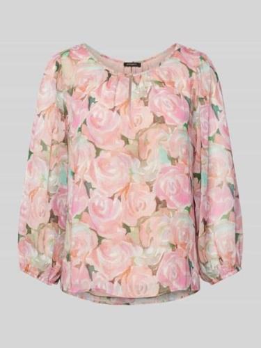 More & More Bluse mit floralem Print in Rose, Größe 36