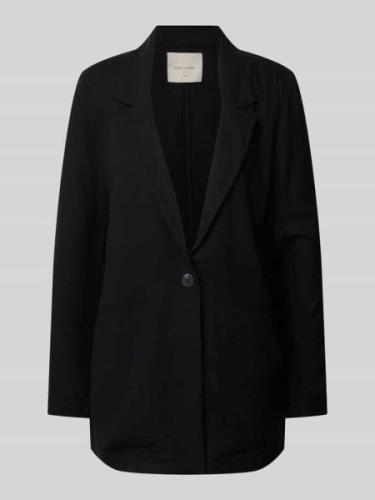 FREE/QUENT Blazer aus Viskose-Leinen-Mix Modell 'Luigi' in Black, Größ...