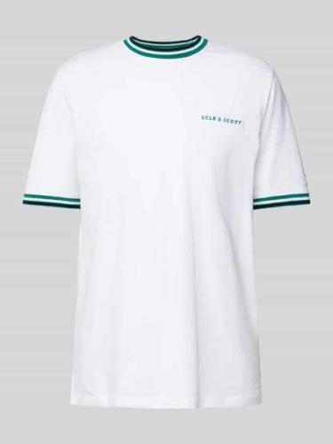 Lyle & Scott T-Shirt mit Label-Stitching in Weiss, Größe M