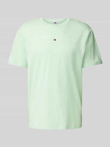 Tommy Jeans Regular Fit T-Shirt mit Label-Stitching in Mint, Größe XS