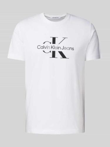 Calvin Klein Jeans T-Shirt mit Logo-Print in Weiss, Größe S