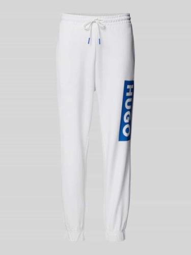 Hugo Blue Regular Fit Sweatpants mit Label-Print Modell 'Nuram' in Wei...