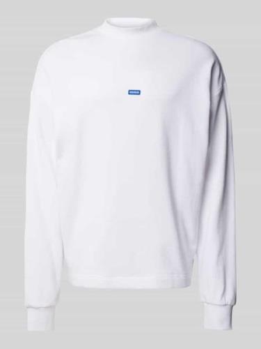 Hugo Blue Sweatshirt mit Stehkragen in Weiss, Größe S