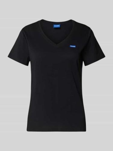 Hugo Blue T-Shirt mit Label-Stitching Modell 'Classic' in Black, Größe...