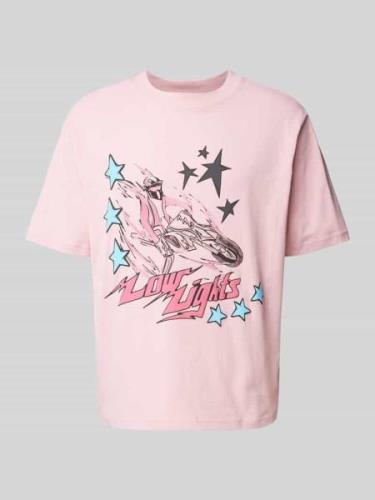 Low Lights Studios T-Shirt mit Label-Print Modell 'Startail' in Pink, ...