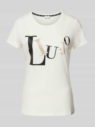 Liu Jo White T-Shirt mit Label-Print und Rundhalsausschnitt in Weiss, ...