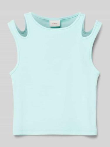 s.Oliver RED LABEL Cropped Tanktop in Ripp-Optik mit Cut Outs in Mint,...
