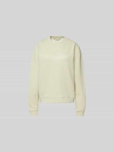 Holzweiler Oversized Sweatshirt mit Label-Stitching in Beige, Größe XS
