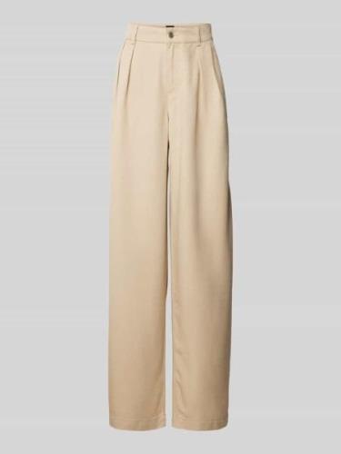 BOSS Orange Loose Fit Hose mit Label-Details in Beige, Größe 38