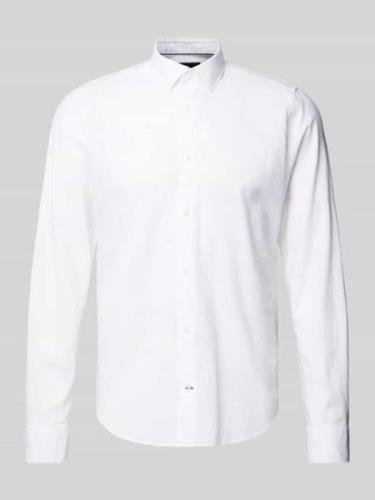 JOOP! Slim Fit Business-Hemd in unifarbenem Design in Weiss, Größe 38