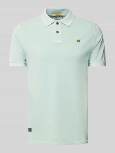 camel active Poloshirt mit Label-Stitching in Tuerkis, Größe XL