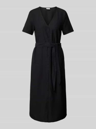 Vila Knielanges Kleid mit Bindegürtel Modell 'PRISILLA' in Black, Größ...