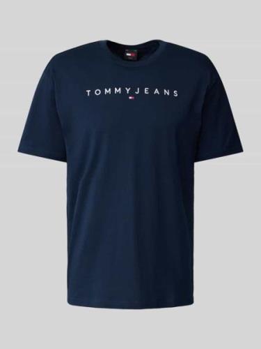 Tommy Jeans Regular Fit T-Shirt mit Label-Stitching in Marine, Größe M