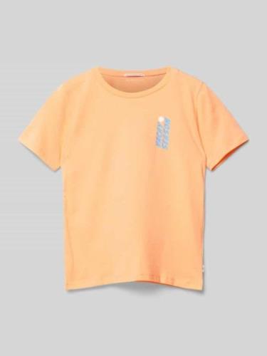 Tom Tailor T-Shirt mit Statement-Print in Apricot, Größe 116