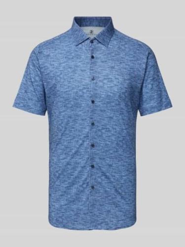 Desoto Slim Fit Business-Hemd in Melange-Optik in Jeansblau, Größe S
