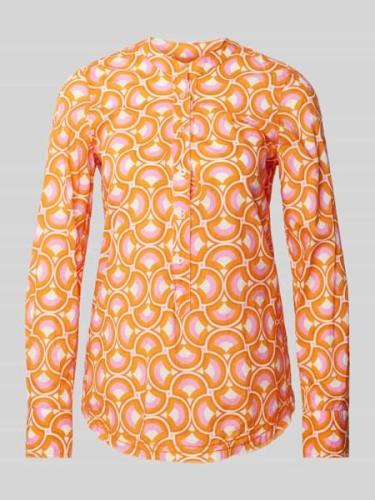 Emily Van den Bergh Blusenshirt mit Allover-Muster in Orange, Größe 36